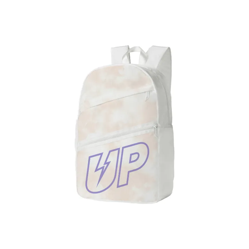 TURN UP Polyester Backpack Unisex Pearl White-1