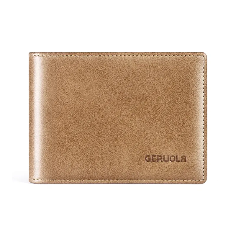 Gorora Top Grain Cow Leather Driver's License Leather Pouch, Card Holder Unisex Khaki/Black/Coffee-1