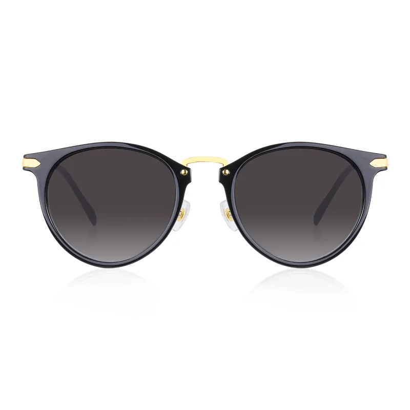 VEGOOS Stainless Steel Round Sunglasses Women's-4