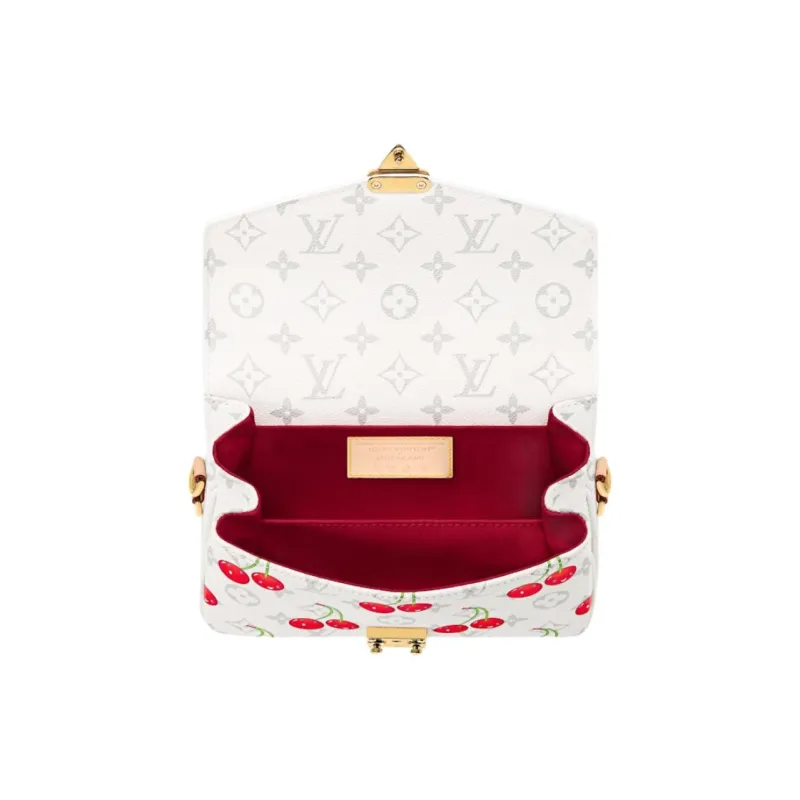 LOUIS VUITTON Takashi Murakami, Collaboration Leather Shoulder Bag, Crossbody Bag, Handbag Women's White-3