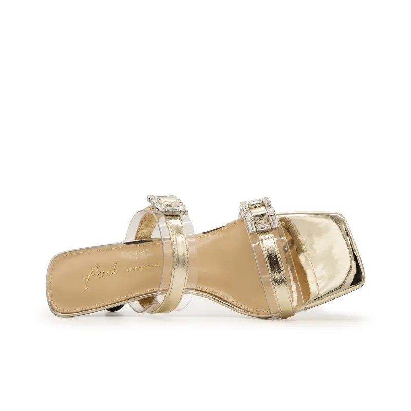 FED Slip Resistant Slide Slippers Women's Gold-4