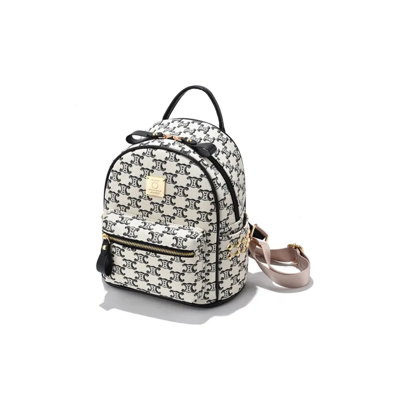 Teddy Bear Collection PU Backpack Women's Black/Coffee-5