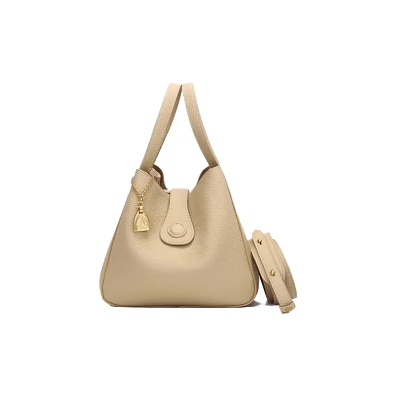 Why Cow Leather Bucket Bag, Basket Bag, Shoulder Bag, Crossbody Bag, Handbag Trumpets Women's Multicolor-3