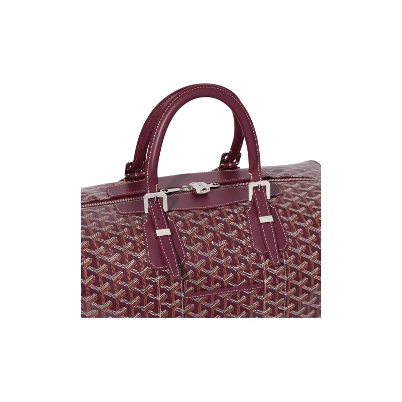 GOYARD Bowling Canvas Travel Bag Women's Burgundy-2