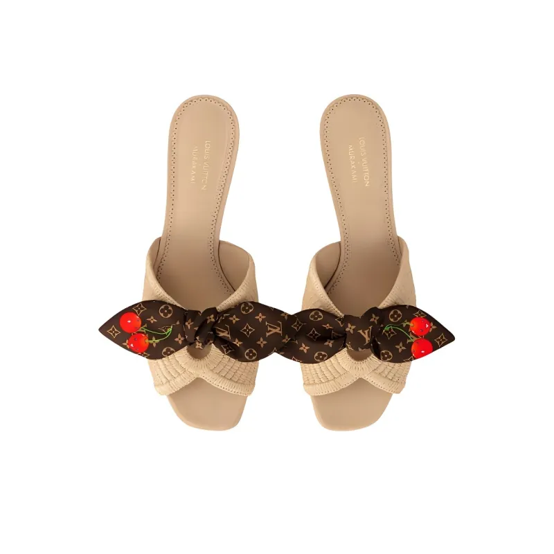 Takashi Murakami x LOUIS VUITTON Quiet Slide Slippers Women's Beige-3