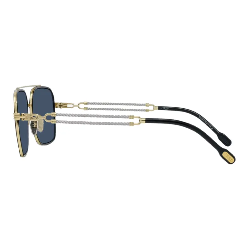 FRED Metal Acetate Aviator Sunglasses Unisex Gold-2