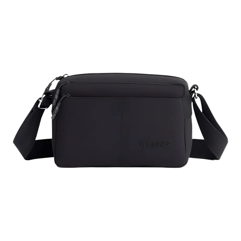 Warrior Nylon Crossbody Bag, Shoulder Bag Regular Unisex Black/Khaki-6