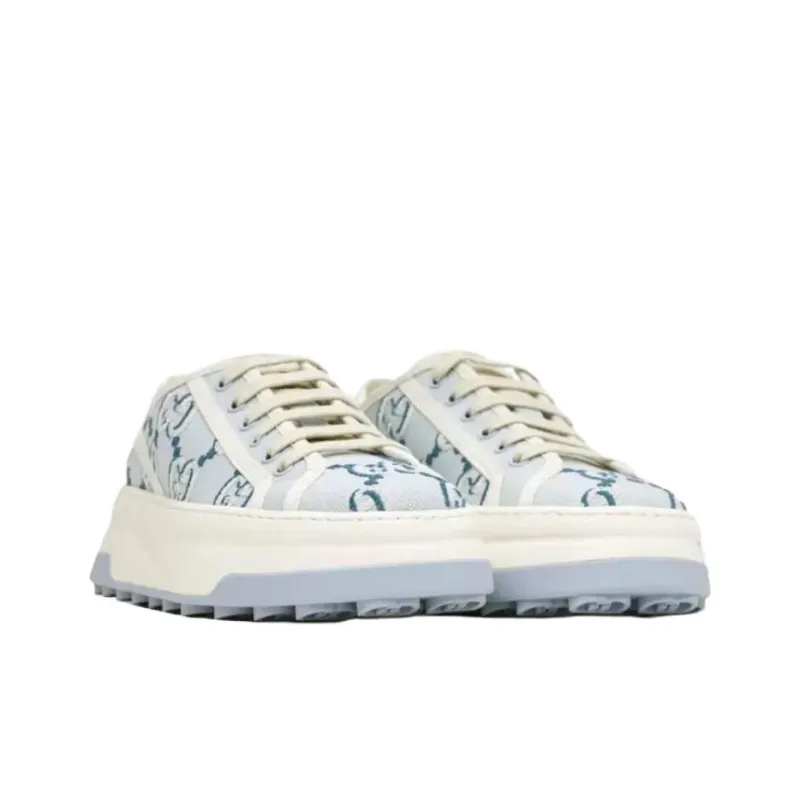 GUCCI Tennis 1977 Low Top Casual Shoes Women's Blue-2