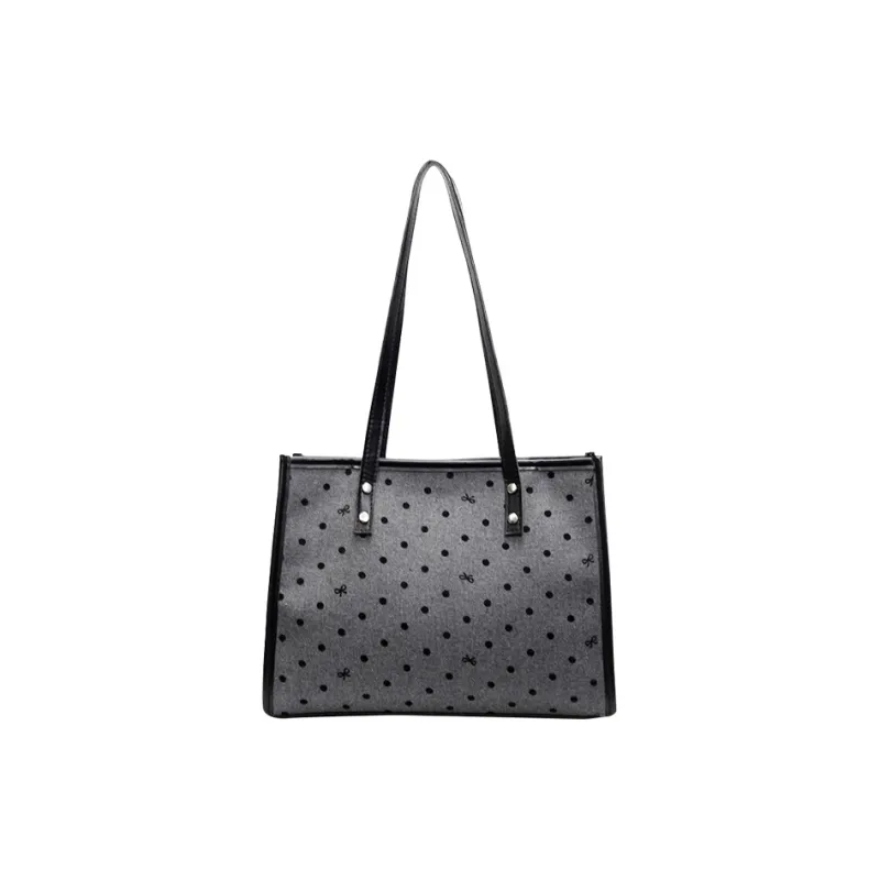 Juju Jimmy PU Tote Bag, Shopping Bag, Shoulder Bag Women's Black-0