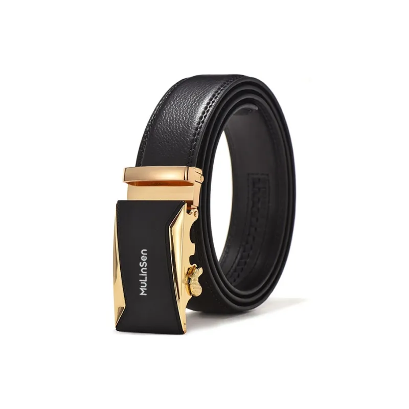 Mulinsen Cow Leather Belts Men's Width 3.5CM-2