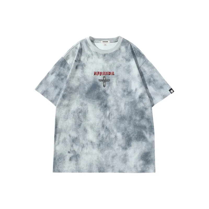 HIPANDA T Shirts Unisex Iron Gray #MP Distressed Label HPX-0