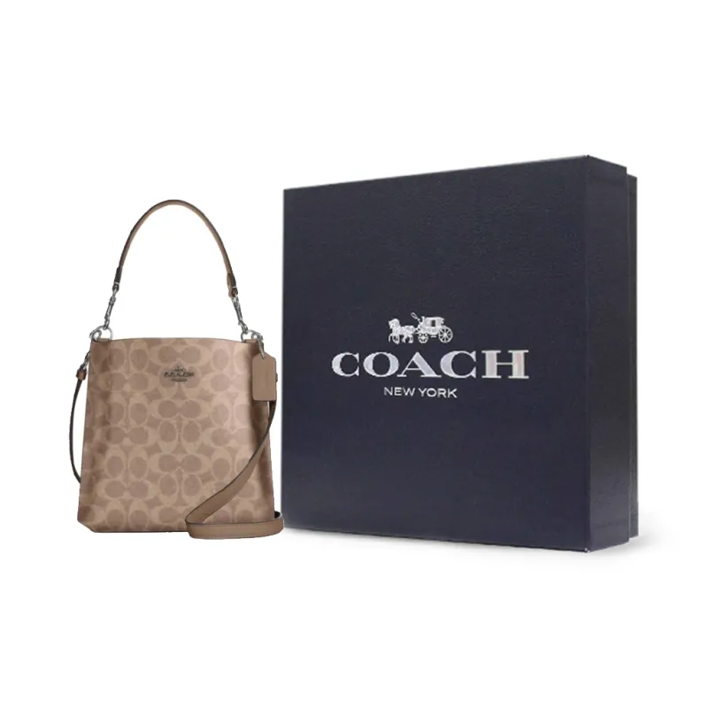 COACH Mollie Artificial Leather Water Resistant Bag, Shoulder Bag, Crossbody Bag, Handbag Medium Size Women's Milk Tea-1