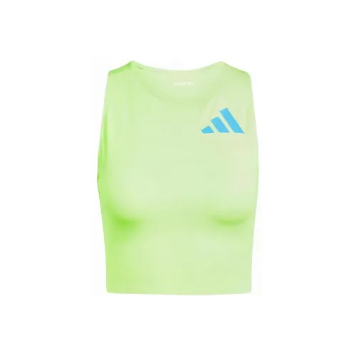 Adidas Adizero Road To Records Crop Top Sport Vests Women's Light Green