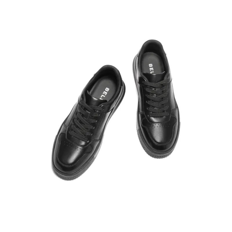 BELLE Skateboard Shoes Men Low Top Black, White-2