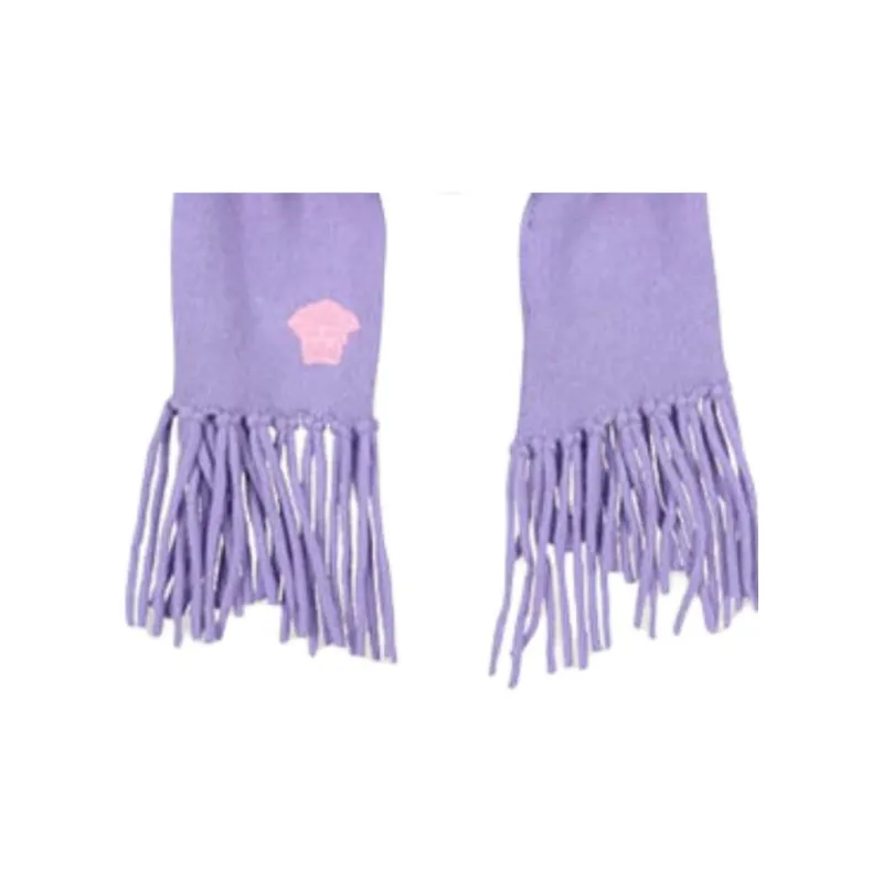 VERSACE Cashmere Knit Scarves Women's Purple-1