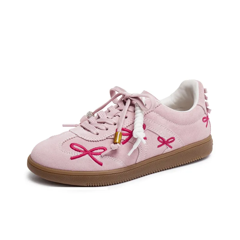 Staccato Butterfly Musical Note Low Top Skateboard Shoes Women's Vibrant Pink-1