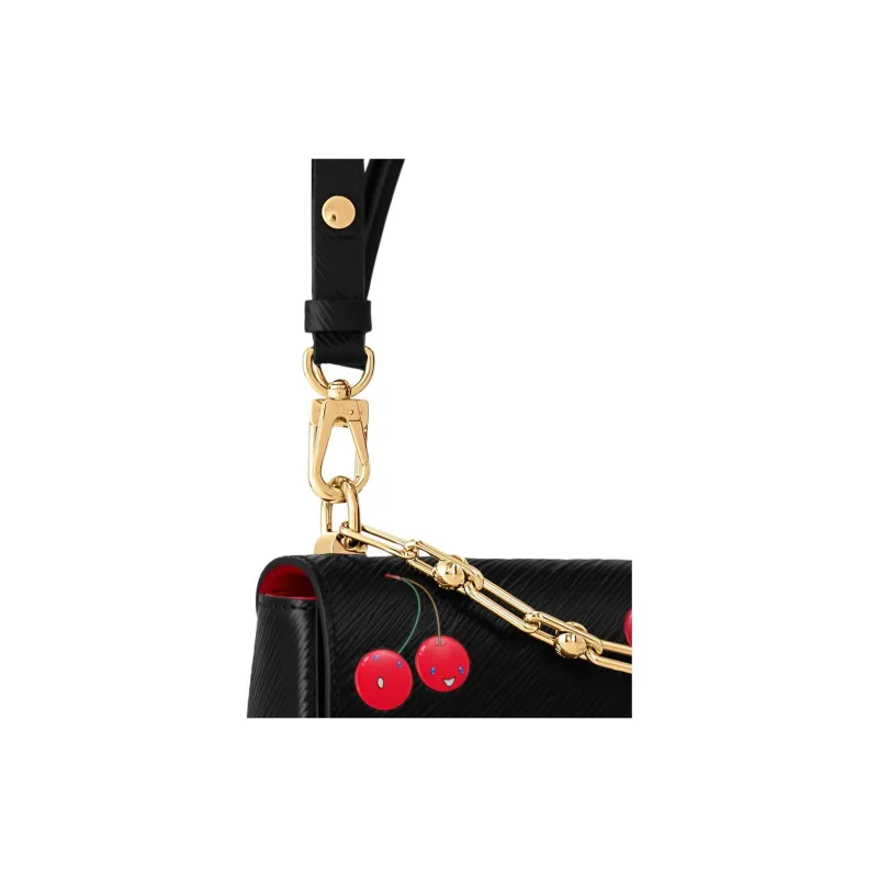 LOUIS VUITTON Takashi Murakami, Collaboration Twist Leather Handbag Medium Size Women's Black-4