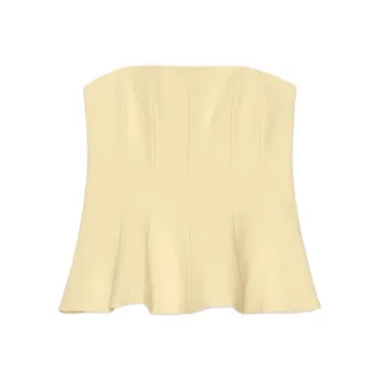 ZARA Strapless Tops Women's Yellow