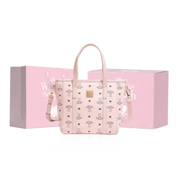 Disney Winnie The Pooh Series PVC Heartfelt Refined Box Crossbody Bag, Shoulder Bag, Handbag Women's Pink