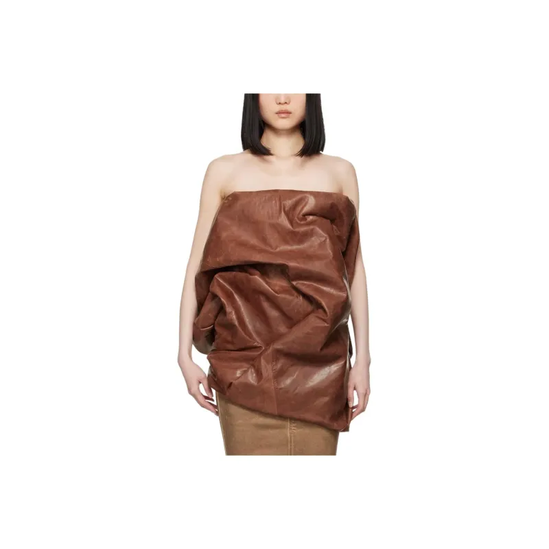 RICK OWENS/RO Strapless Top Women's Brown-0