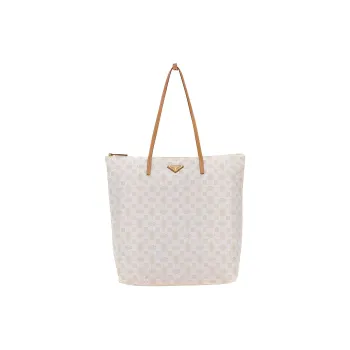 PRADA Recycled Nylon Tote Bag Shopping Bag Shoulder Bag Handbag Women's Light Beige