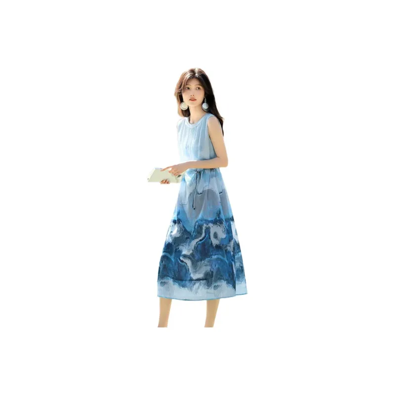 XWI Sleeveless Dresses Women's Ink Wash Blue-0
