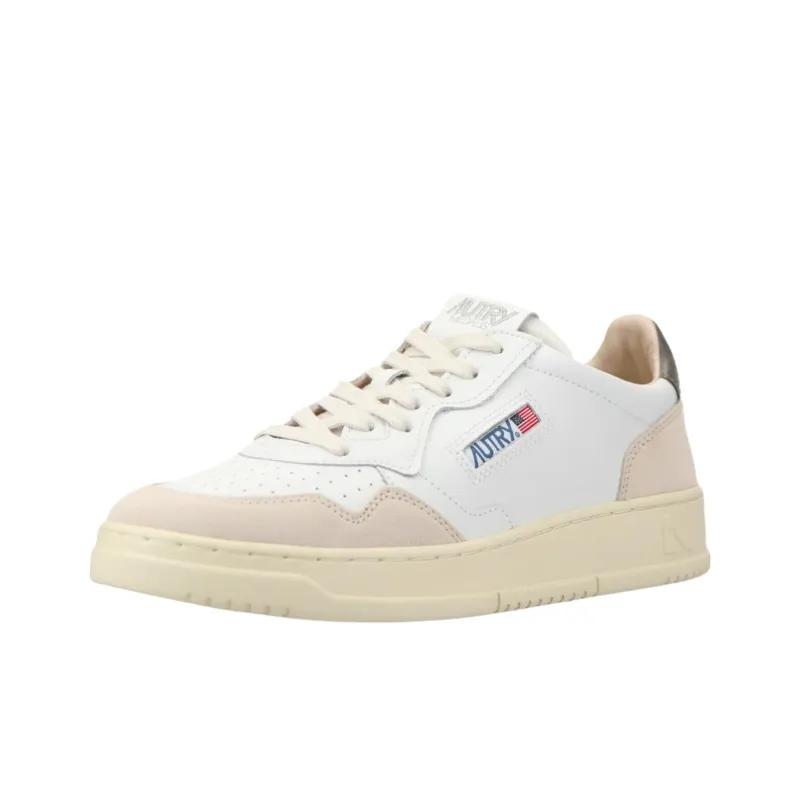 AUTRY Medalist Low Top Skateboard Shoes Men's White Pink-1