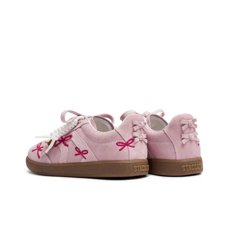 Staccato Butterfly Musical Note Low Top Skateboard Shoes Women's Vibrant Pink-2