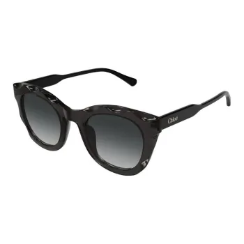 Chloe Acetate Enamel Oval Sunglasses Women's Black