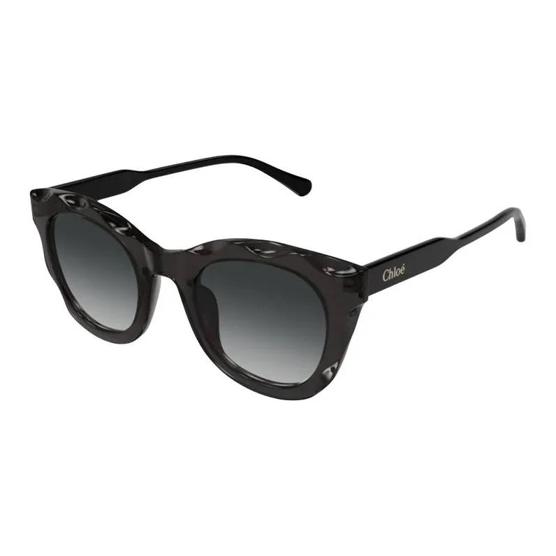 Chloe Acetate Enamel Oval Sunglasses Women's Black-0