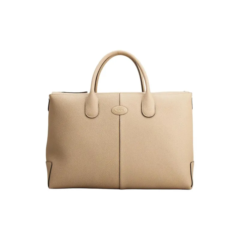 TOD'S DI Calfskin Portable Briefcase Tubas Men's Beige-0