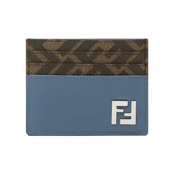 FENDI Leather Card Holder Men's Blue