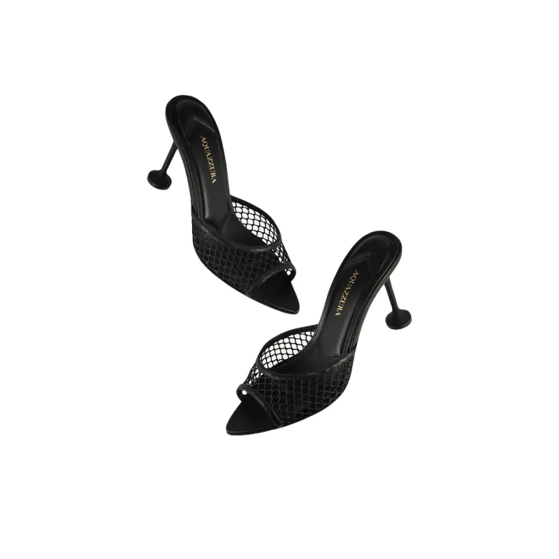 AQUAZZURA Slide Slippers 8.5cm Women's Black-3