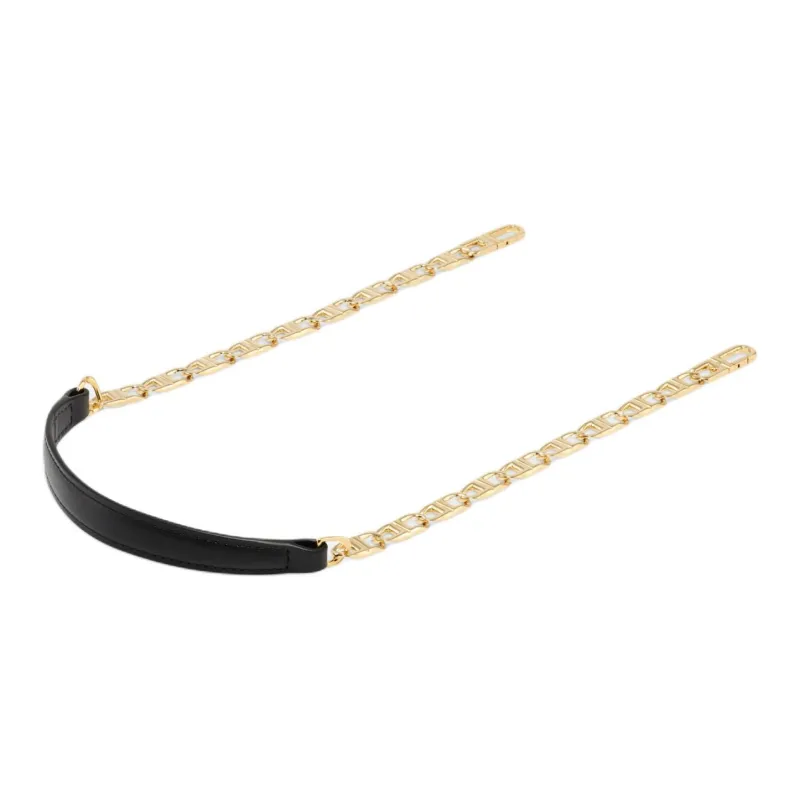Delvau Calfskin Bag Strap Unisex Black-0