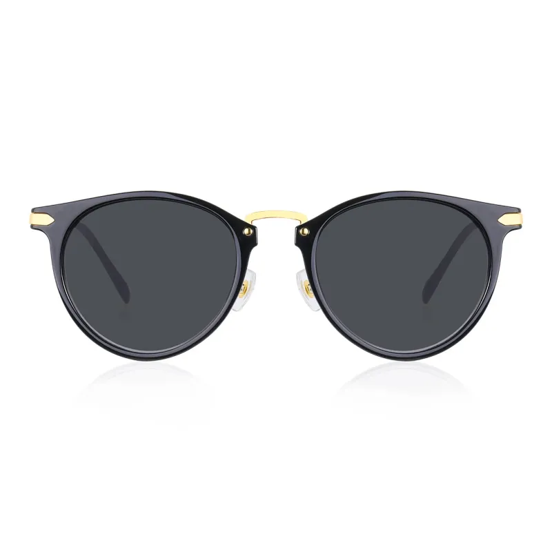 VEGOOS Stainless Steel Round Sunglasses Women's-1