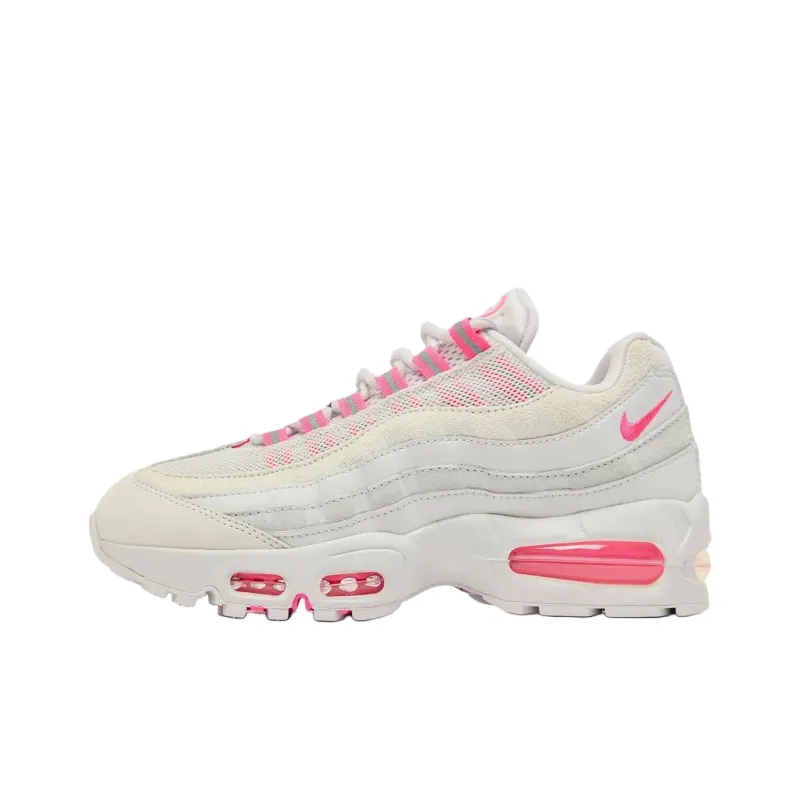 Nike Air Max 95 Abrasion Resistant Low Top Casual Running Shoes Women's Gray Pink-0