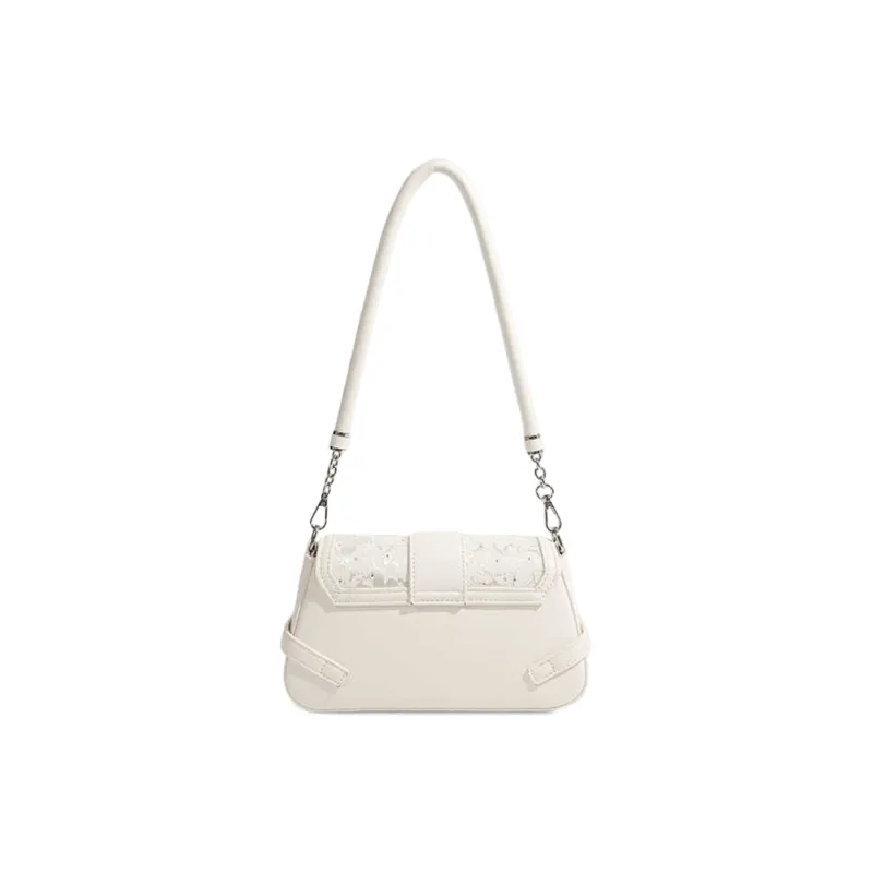 COMELY Synthetic Leather Girlish Shoulder Bag Regular Women's White-3