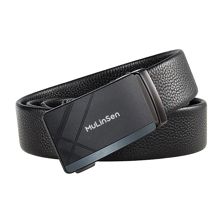 Mulinsen Cow Leather Belts Men's Width 3.5CM-1