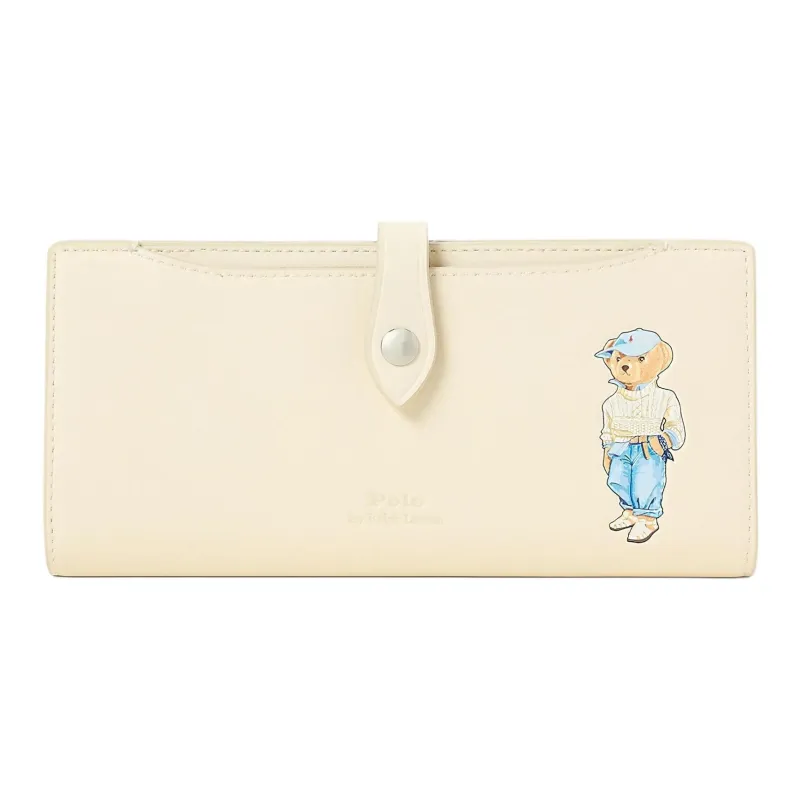 Polo Ralph Lauren Leather Wallet Women's Beige & Blue-0