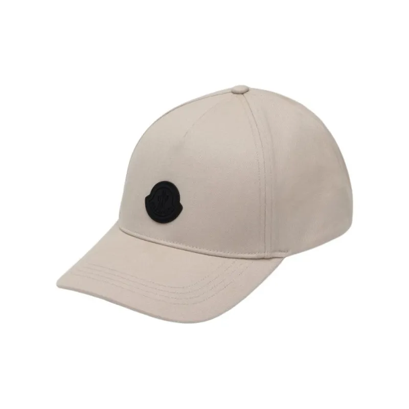 Moncler Cotton Baseball Caps Women's Beige-0