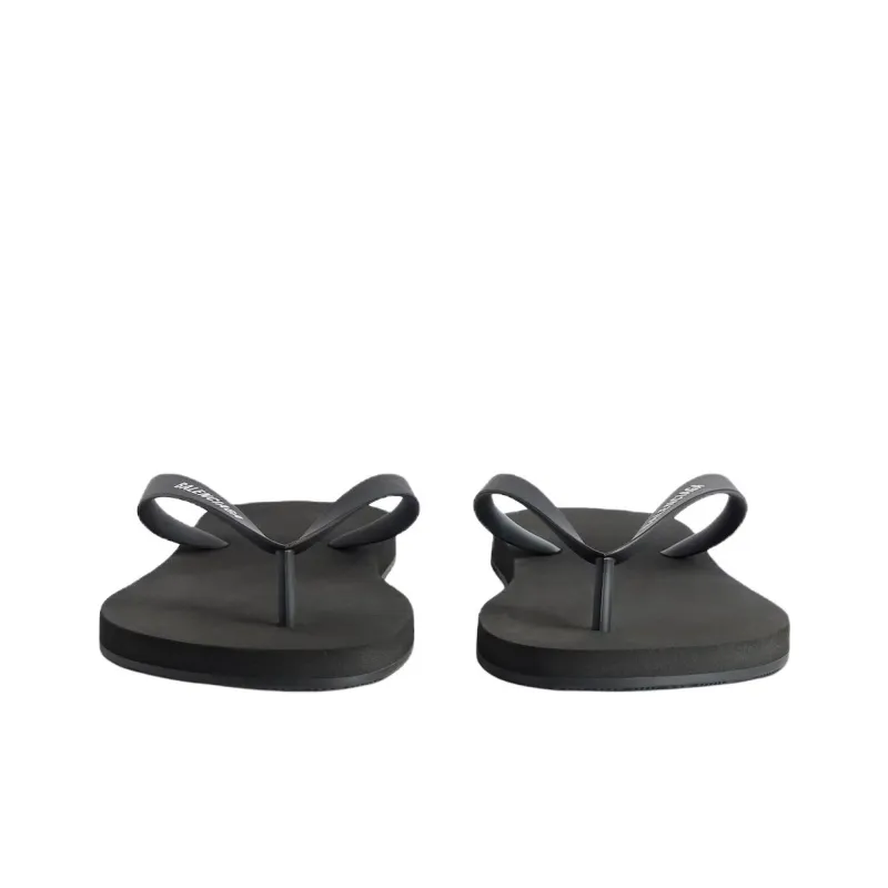 Balenciaga Abrasion Resistant Flip Flops Women's Black-3