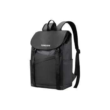Tonlion PVC Polyvinyl Chloride Backpack Regular Men's Black