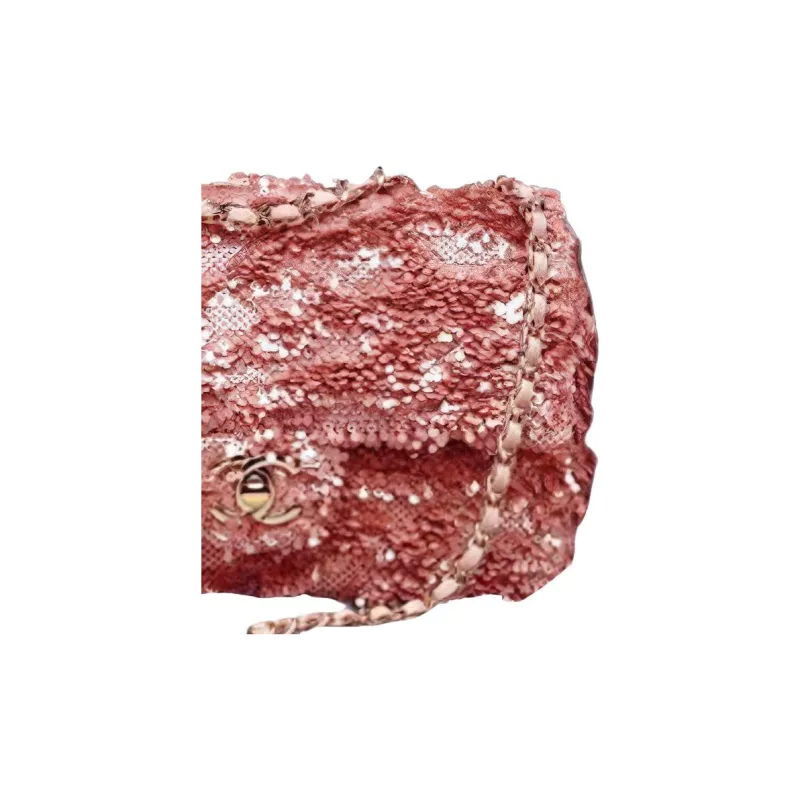 CHANEL Metal Flap Bag, Crossbody Bag, Shoulder Bag Mini Women's Rose Pink-2