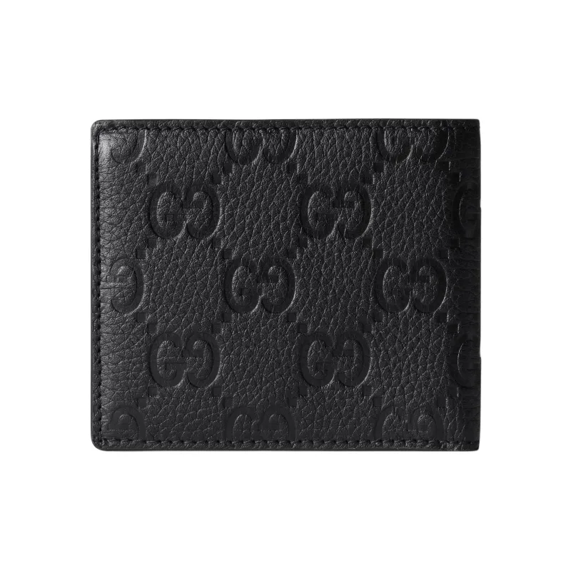 GUCCI Leather Wallet Men's Black-2