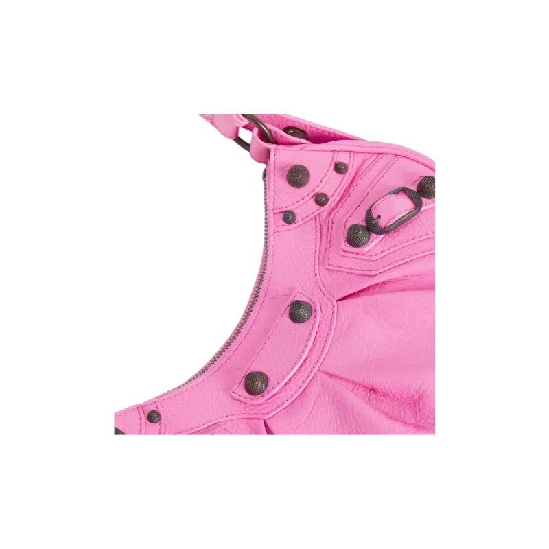 Balenciaga Le Cagole Lambskin Shoulder Bag Mini Women's Bright Pink-4