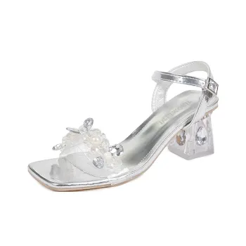 AJPAP One Strap Sandals Women's Silver