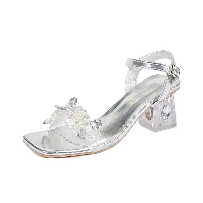 AJPAP One Strap Sandals Women's Silver-0