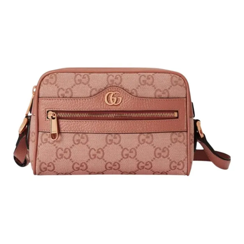 GUCCI Ophidia Fabric With Cow Leather Shoulder Bag, Crossbody Bag Mini Women's Pink-0