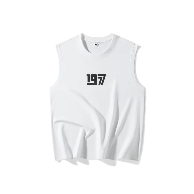 WOSAWE Trendy Fashion Tank Top Sports Vest Plus Size Loose Fit Trendy T Shirt Unisex-0