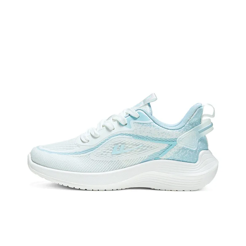 Warrior Cushioning Rebound Height Increasing Lightweight Slip Resistant Low Top Running Shoes Women's White Blue-0